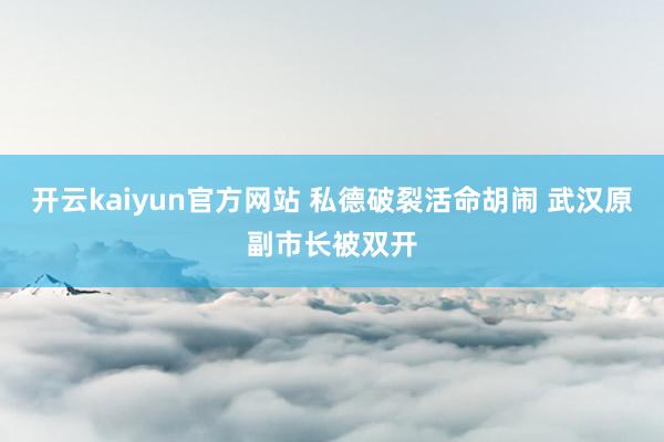 开云kaiyun官方网站 私德破裂活命胡闹 武汉原副市长被双开