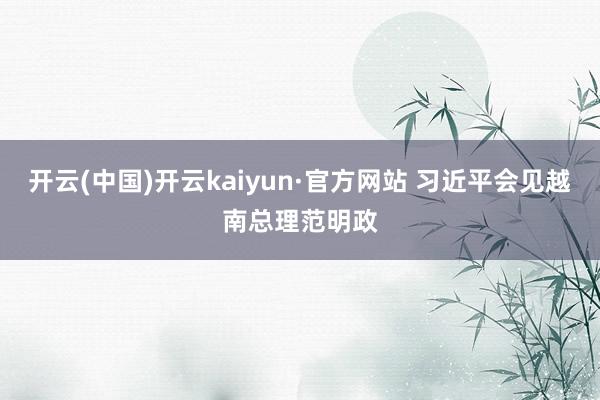 开云(中国)开云kaiyun·官方网站 习近平会见越南总理范明政