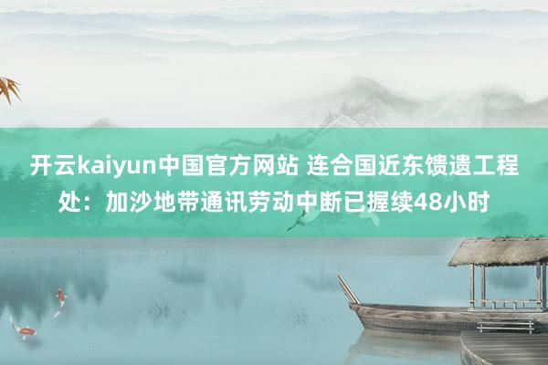 开云kaiyun中国官方网站 连合国近东馈遗工程处：加沙地带通讯劳动中断已握续48小时