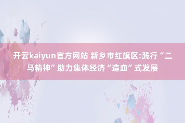 开云kaiyun官方网站 新乡市红旗区:践行“二马精神”助力集体经济“造血”式发展