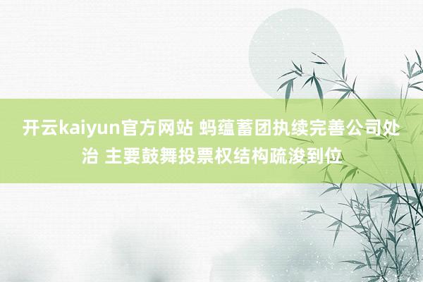 开云kaiyun官方网站 蚂蕴蓄团执续完善公司处治 主要鼓舞投票权结构疏浚到位