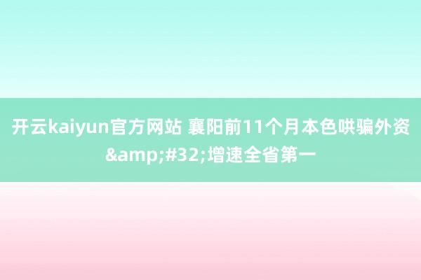 开云kaiyun官方网站 襄阳前11个月本色哄骗外资&#32;增速全省第一