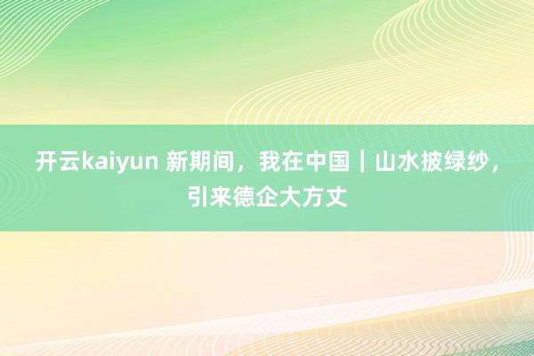 开云kaiyun 新期间，我在中国｜山水披绿纱，引来德企大方丈