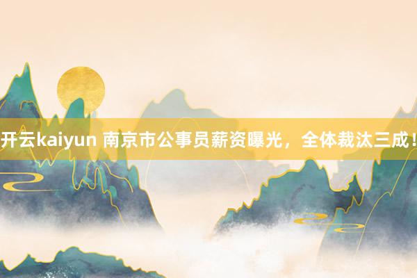 开云kaiyun 南京市公事员薪资曝光，全体裁汰三成！