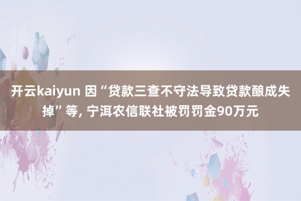 开云kaiyun 因“贷款三查不守法导致贷款酿成失掉”等, 宁洱农信联社被罚罚金90万元