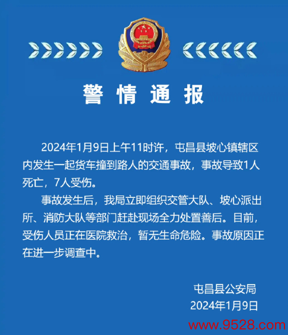 开云kaiyun中国官方网站 海南屯昌货车撞东谈主事故致1死7伤