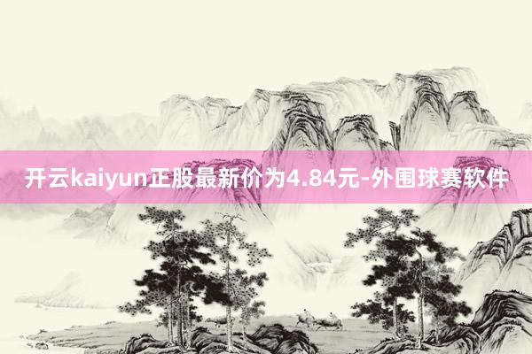 开云kaiyun正股最新价为4.84元-外围球赛软件