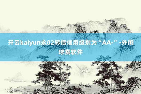 开云kaiyun永02转债信用级别为“AA-”-外围球赛软件