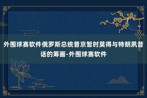 外围球赛软件俄罗斯总统普京暂时莫得与特朗夙昔话的筹画-外围球赛软件