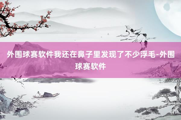 外围球赛软件我还在鼻子里发现了不少浮毛-外围球赛软件