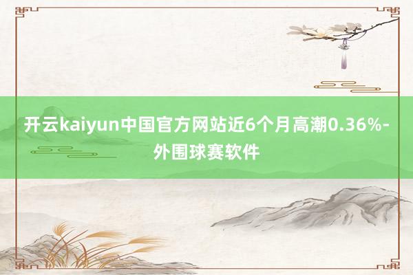 开云kaiyun中国官方网站近6个月高潮0.36%-外围球赛软件