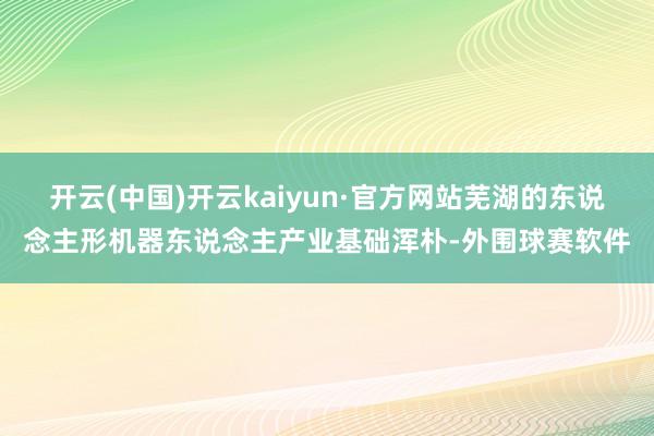 开云(中国)开云kaiyun·官方网站芜湖的东说念主形机器东说念主产业基础浑朴-外围球赛软件