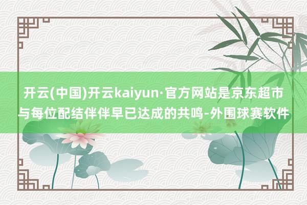 开云(中国)开云kaiyun·官方网站是京东超市与每位配结伴伴早已达成的共鸣-外围球赛软件