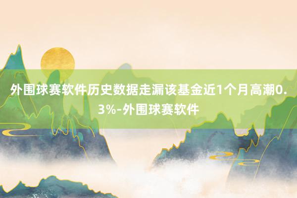 外围球赛软件历史数据走漏该基金近1个月高潮0.3%-外围球赛软件