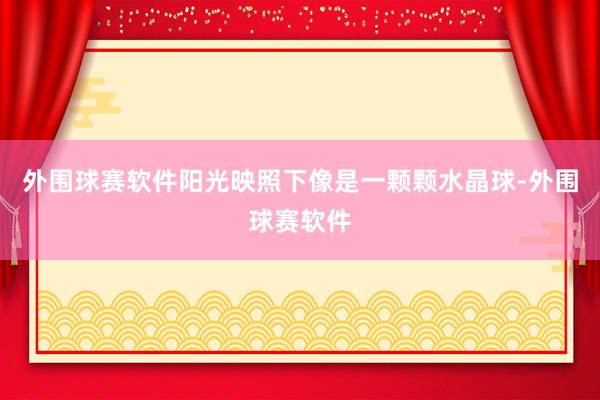外围球赛软件阳光映照下像是一颗颗水晶球-外围球赛软件
