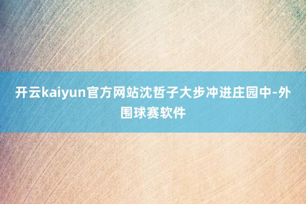 开云kaiyun官方网站沈哲子大步冲进庄园中-外围球赛软件
