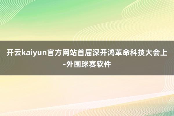 开云kaiyun官方网站首届深开鸿革命科技大会上-外围球赛软件