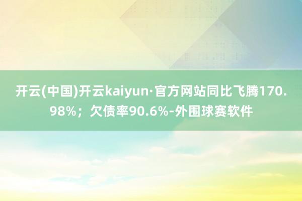 开云(中国)开云kaiyun·官方网站同比飞腾170.98%;欠债率90.6%-外围球赛软件