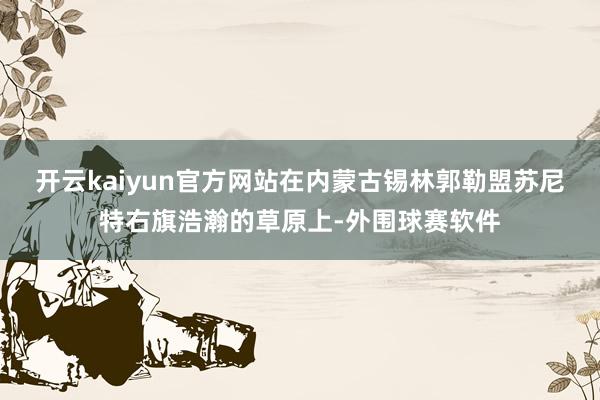 开云kaiyun官方网站在内蒙古锡林郭勒盟苏尼特右旗浩瀚的草原上-外围球赛软件