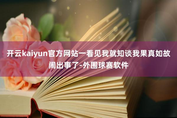 开云kaiyun官方网站一看见我就知谈我果真如故闹出事了-外围球赛软件