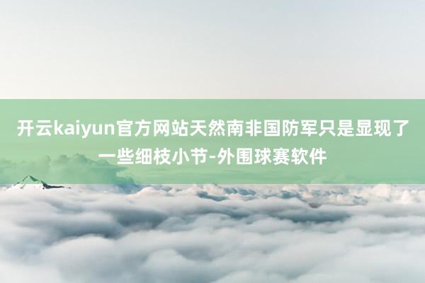 开云kaiyun官方网站天然南非国防军只是显现了一些细枝小节-外围球赛软件