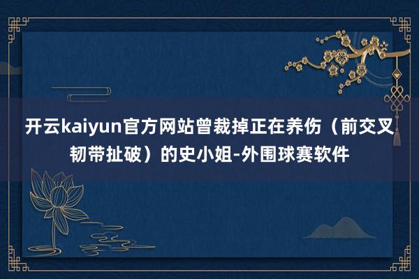 开云kaiyun官方网站曾裁掉正在养伤（前交叉韧带扯破）的史小姐-外围球赛软件