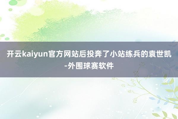 开云kaiyun官方网站后投奔了小站练兵的袁世凯-外围球赛软件