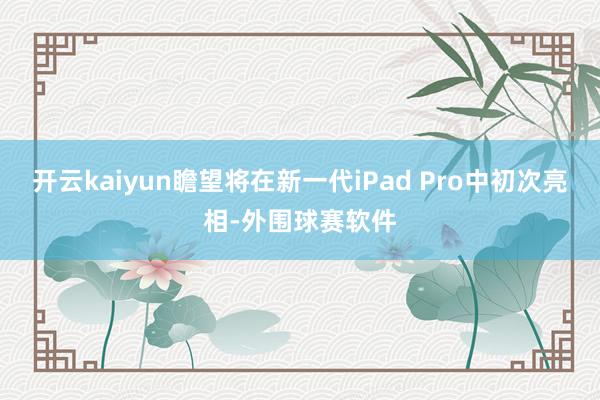 开云kaiyun瞻望将在新一代iPad Pro中初次亮相-外围球赛软件