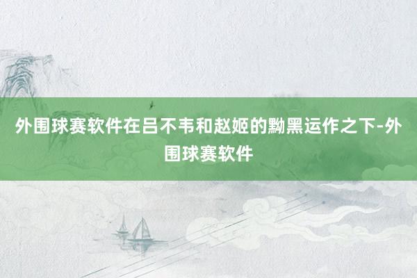 外围球赛软件在吕不韦和赵姬的黝黑运作之下-外围球赛软件