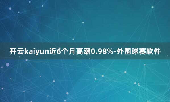 开云kaiyun近6个月高潮0.98%-外围球赛软件
