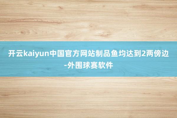 开云kaiyun中国官方网站制品鱼均达到2两傍边-外围球赛软件